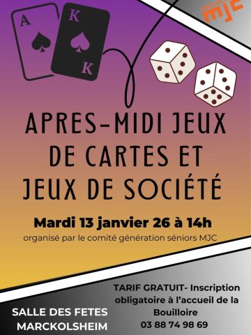 Après-midi jeux de cartes et jeux de société